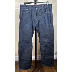 Y2K Levi's Red Collection Jeans Mens 36x34 Straight Dark Blue Flap Pockets‎